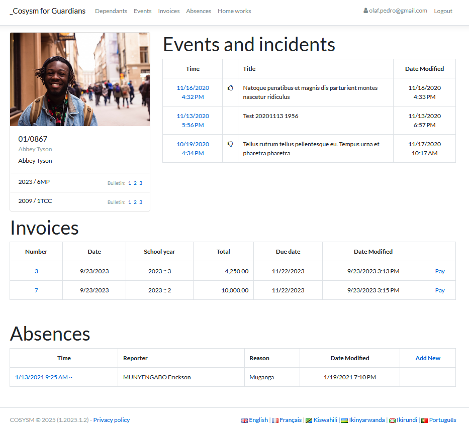 Student Profile Overview